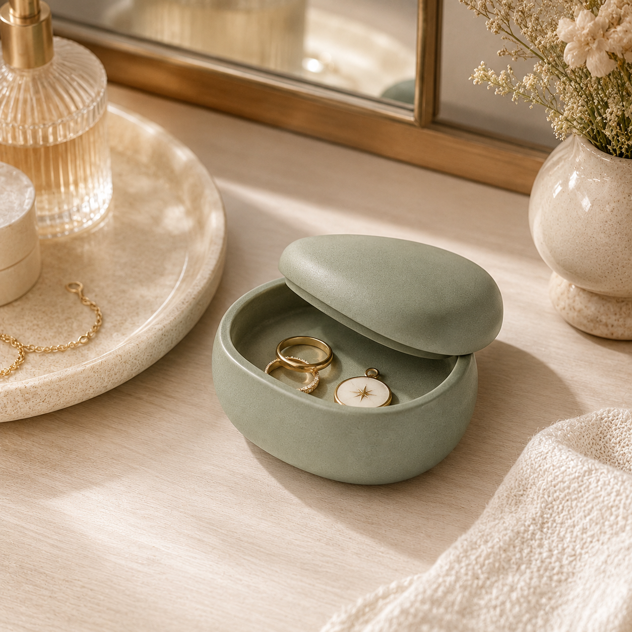 HasnFxz™ Pebble Nest Keepsake Box